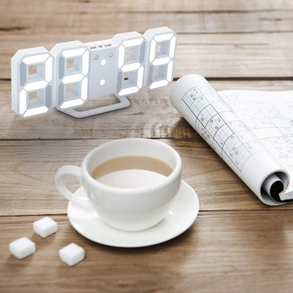 3D LED Clock (White)