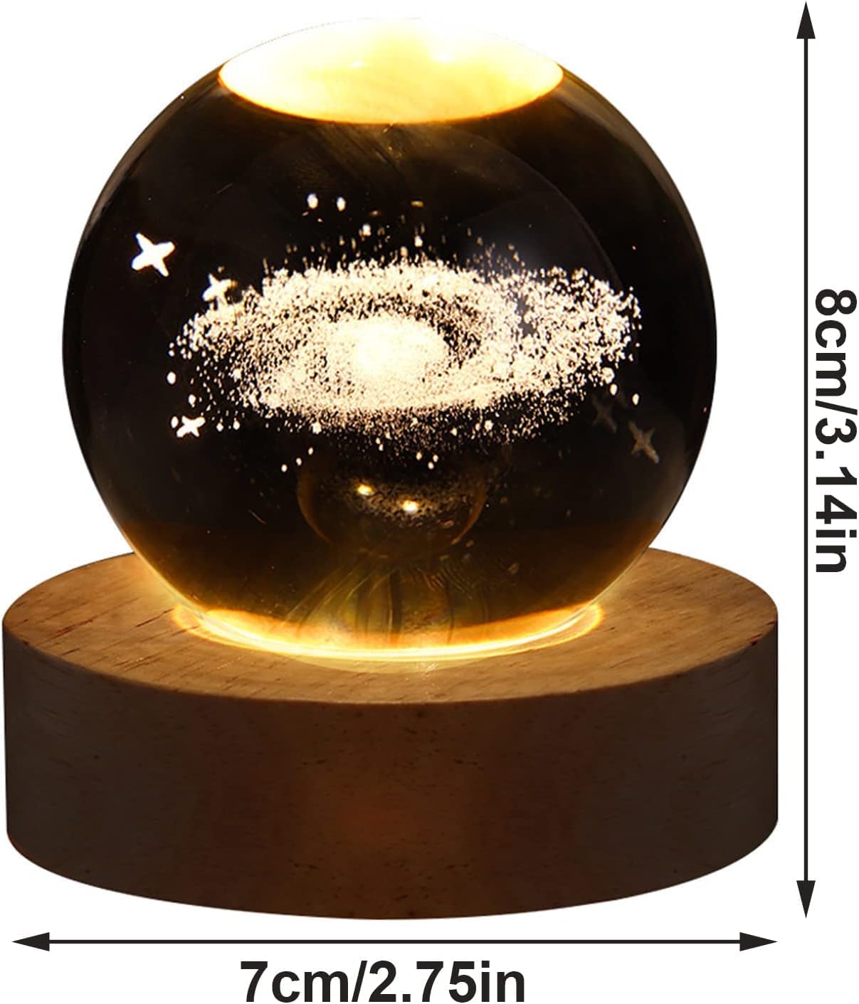 3D Crystal Night Lamp (8 cm)